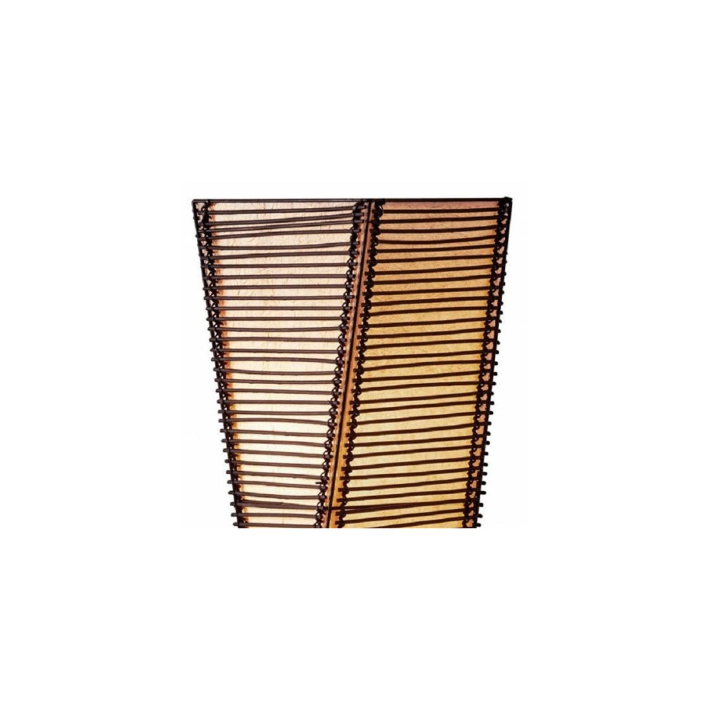50" Black Floor Lamp – Black & Tan Twisted Cylinder Shade