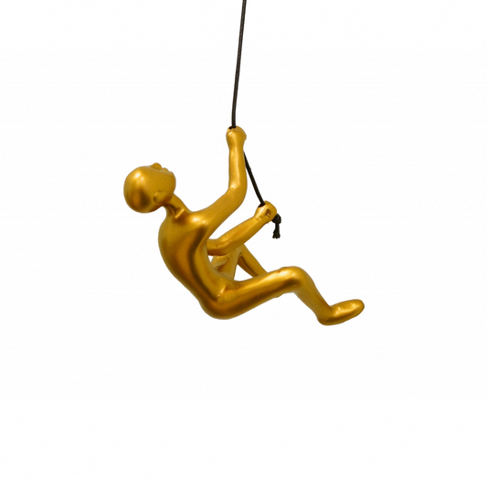 6-Inch x 3-Inch Gold Resin Climbing Man – Hanging Dimensional Sculpture