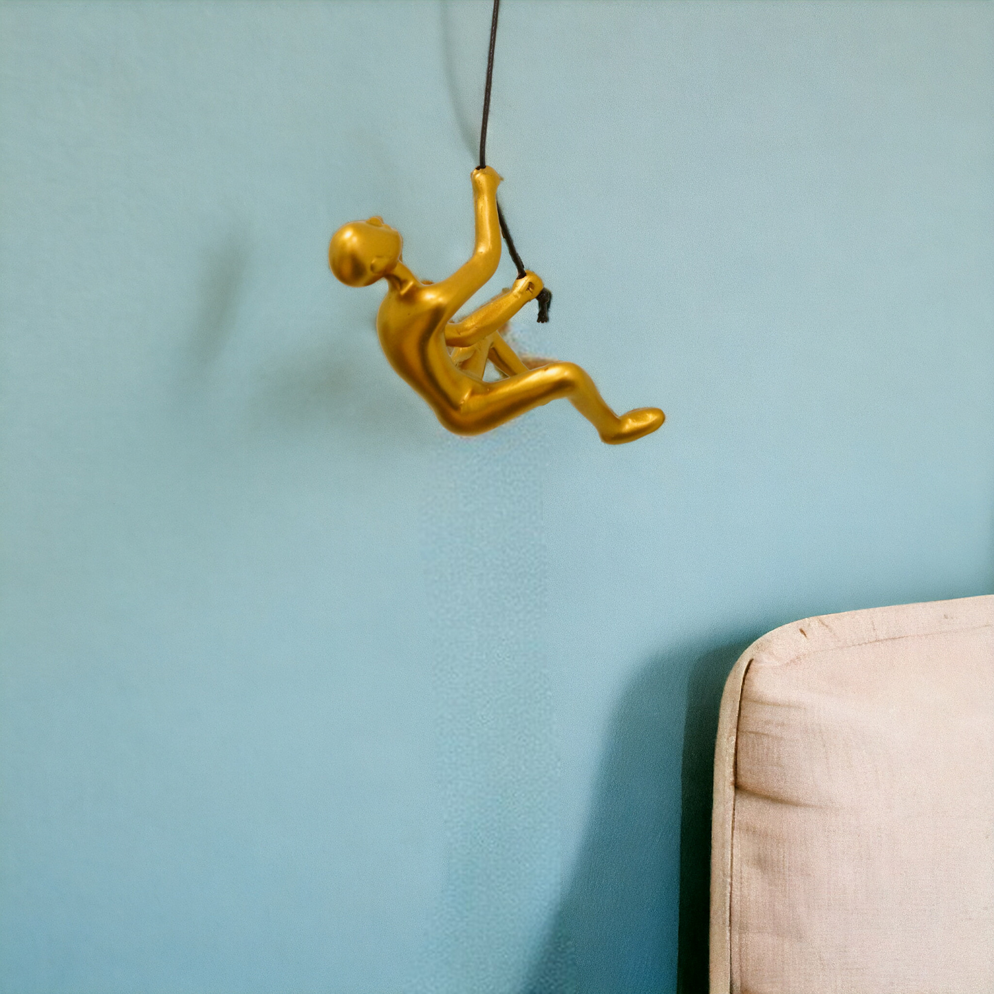 6-Inch x 3-Inch Gold Resin Climbing Man – Hanging Dimensional Sculpture