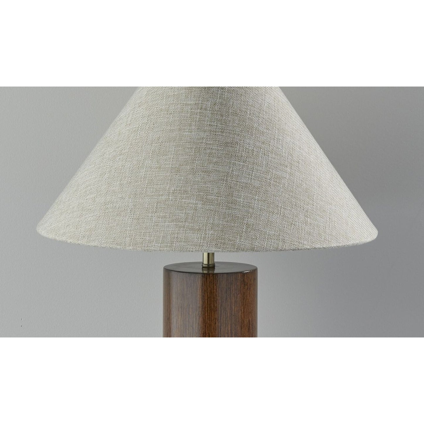 25.5" Walnut Wood Block Table Lamp – Circular Base