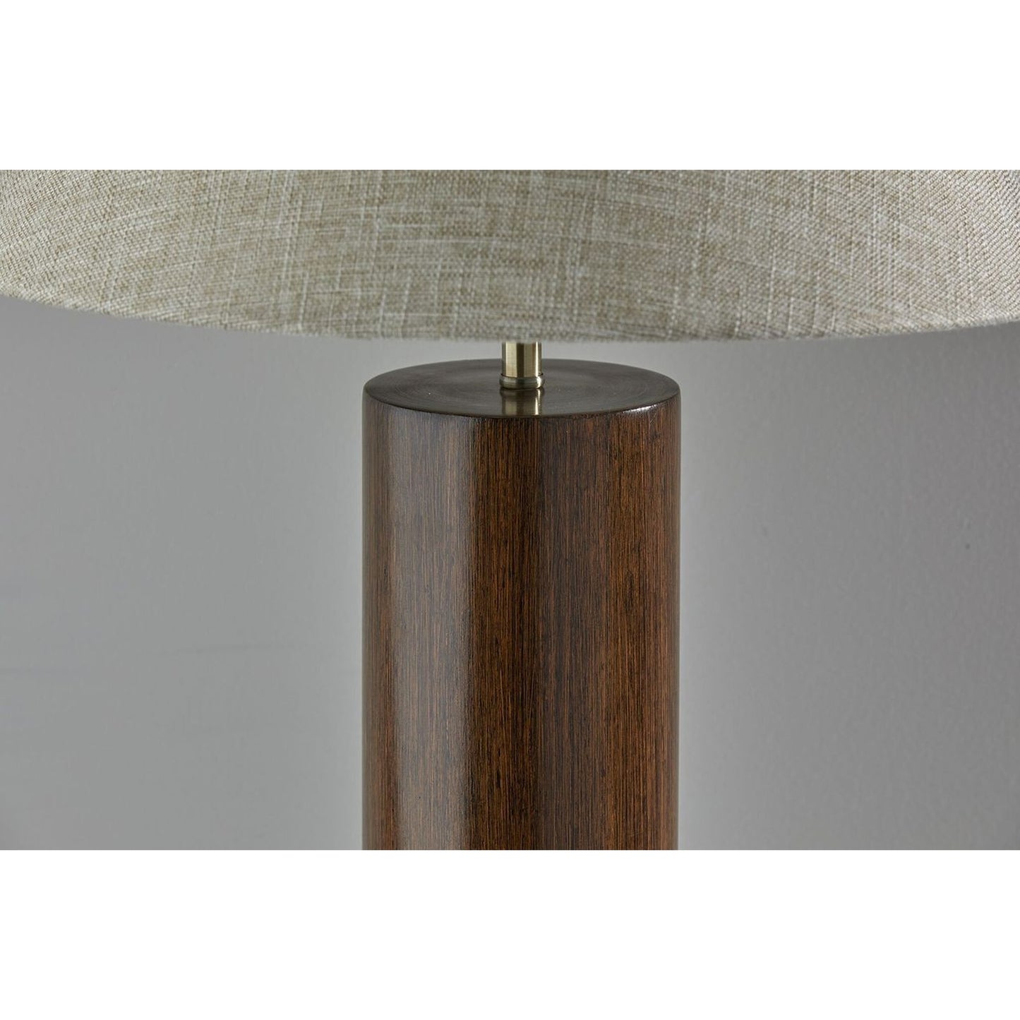 25.5" Walnut Wood Block Table Lamp – Circular Base