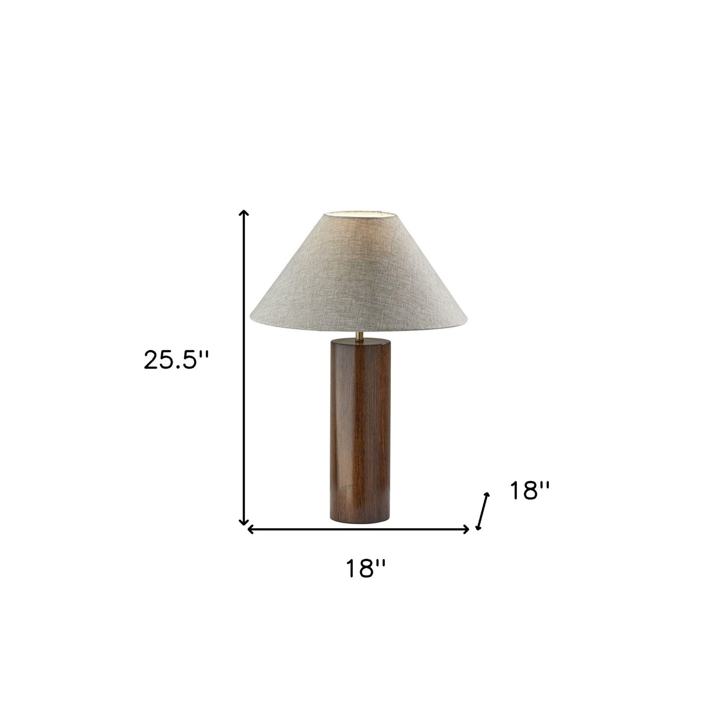 25.5" Walnut Wood Block Table Lamp – Circular Base