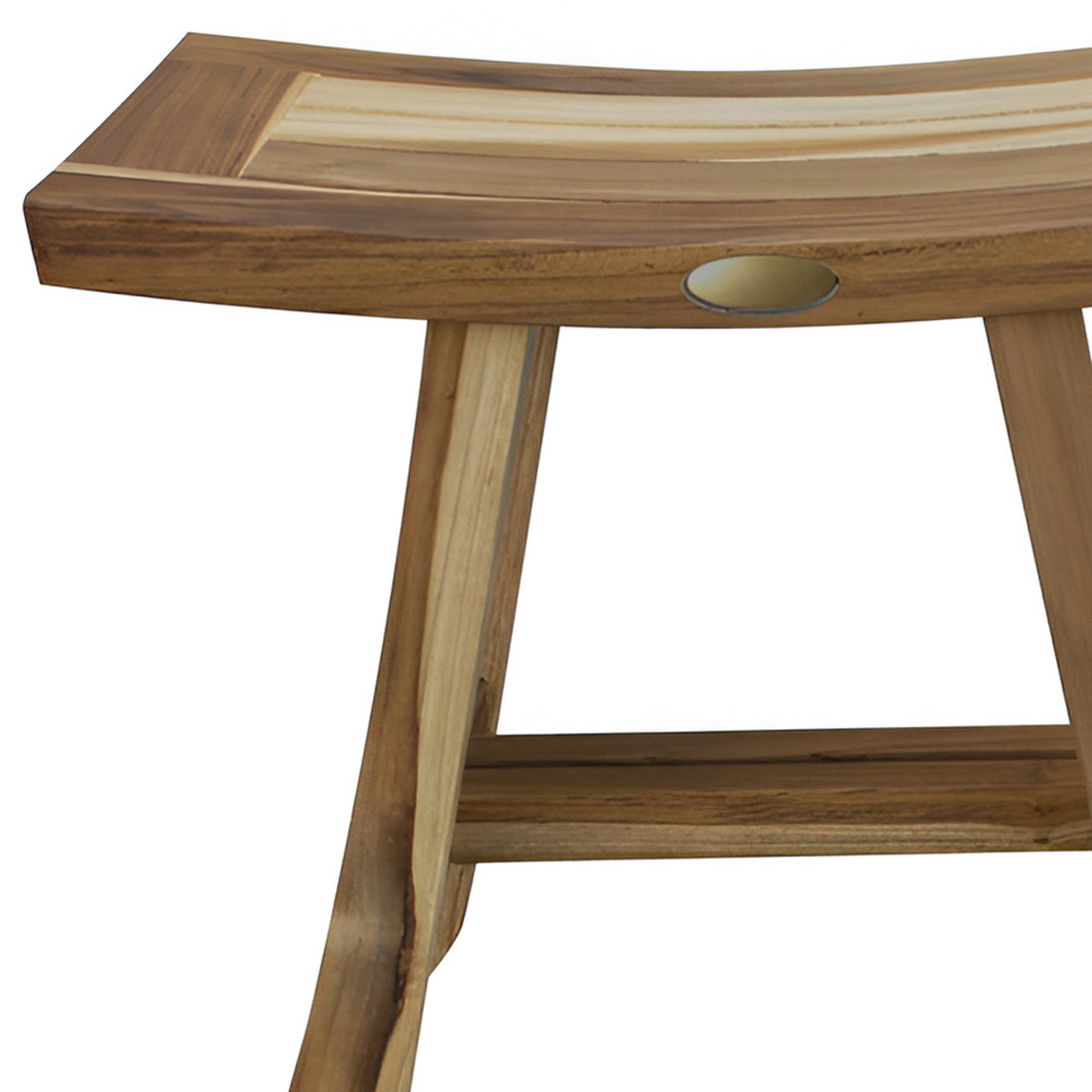 18-Inch Natural Teak Rectangular Shower Bench – Indoor Outdoor Spa Stool