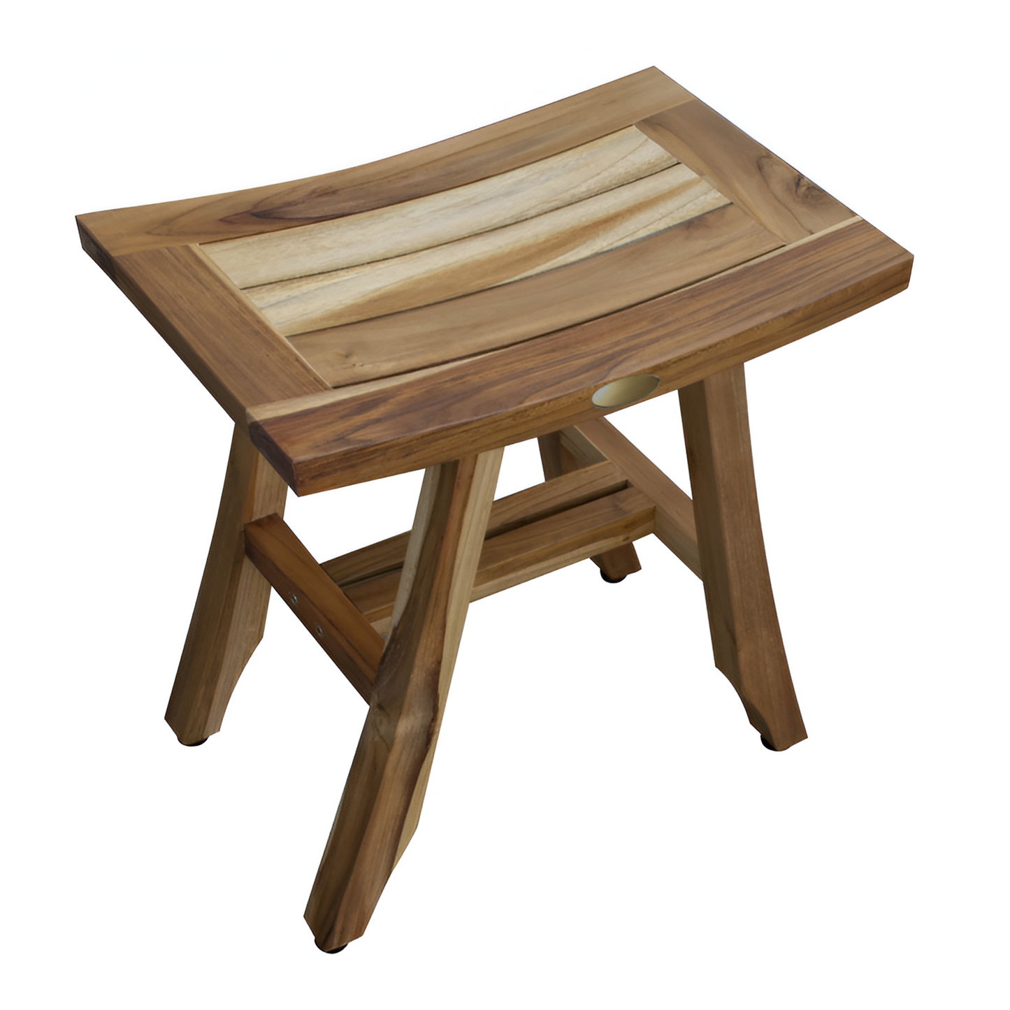 18-Inch Natural Teak Rectangular Shower Bench – Indoor Outdoor Spa Stool