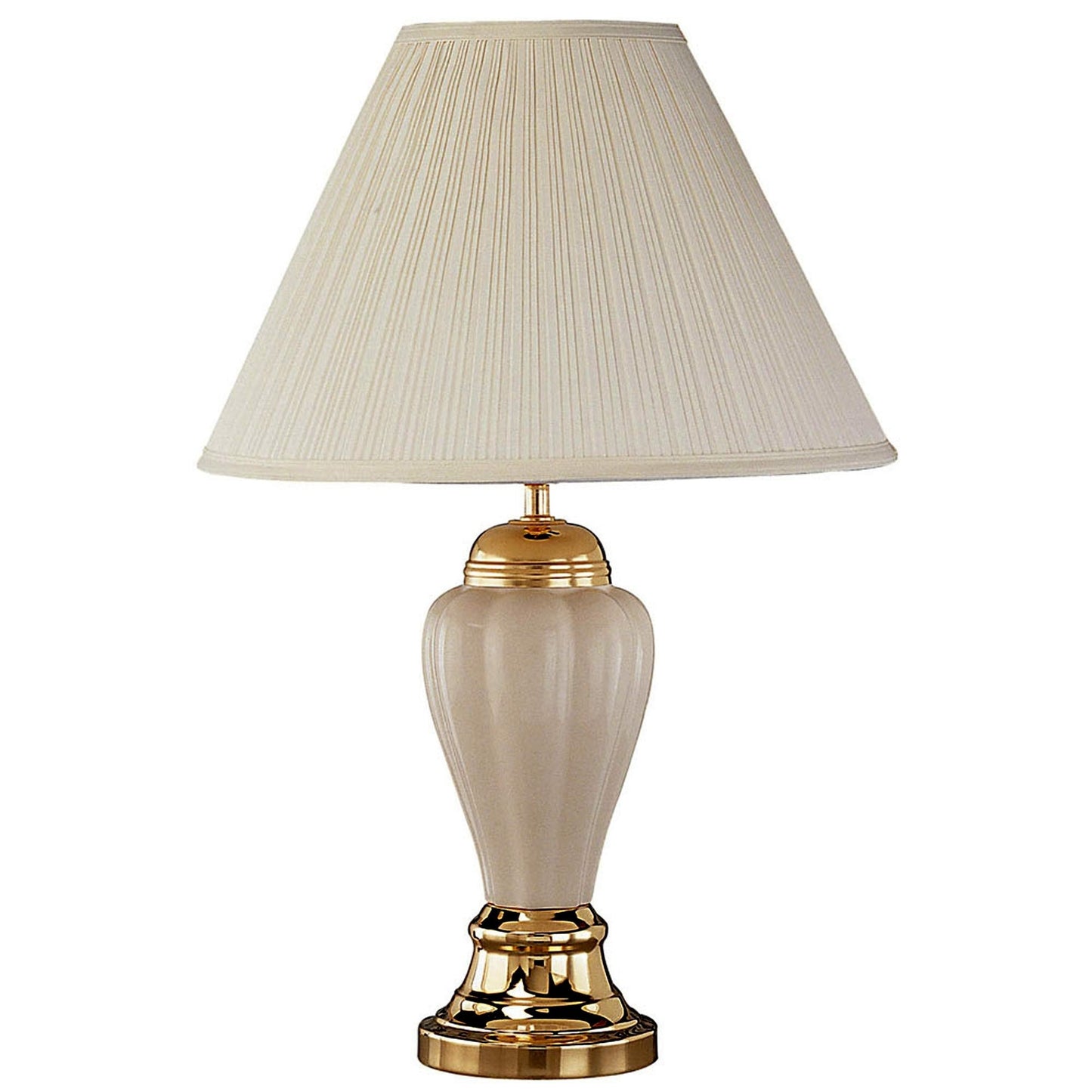 27" Ivory & Gold Ceramic Urn Table Lamp – Off-White Empire Shade