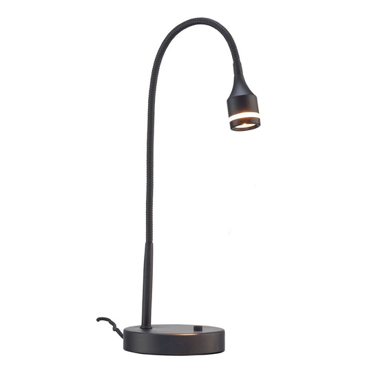 18" Black Metal Adjustable LED Desk Lamp